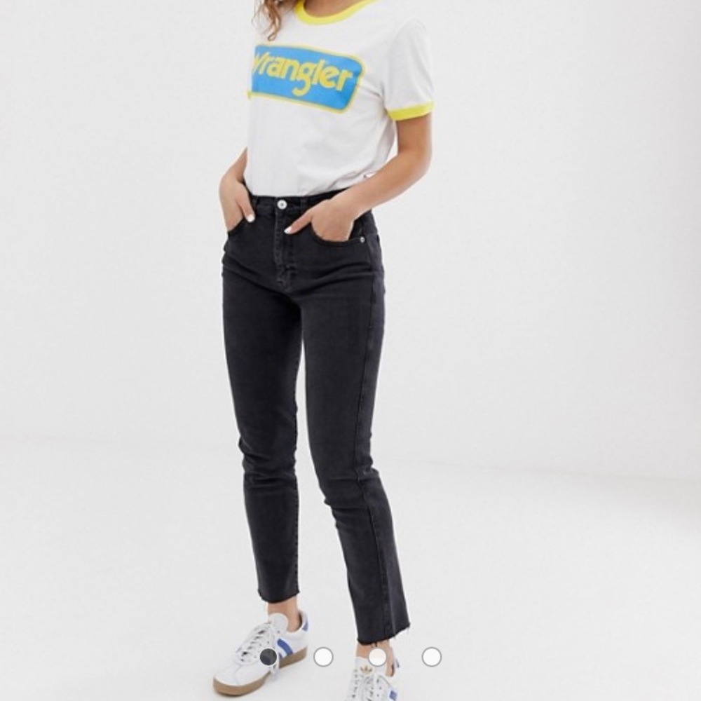 ASOS Pull&Bear Black Slim Mom Jeans